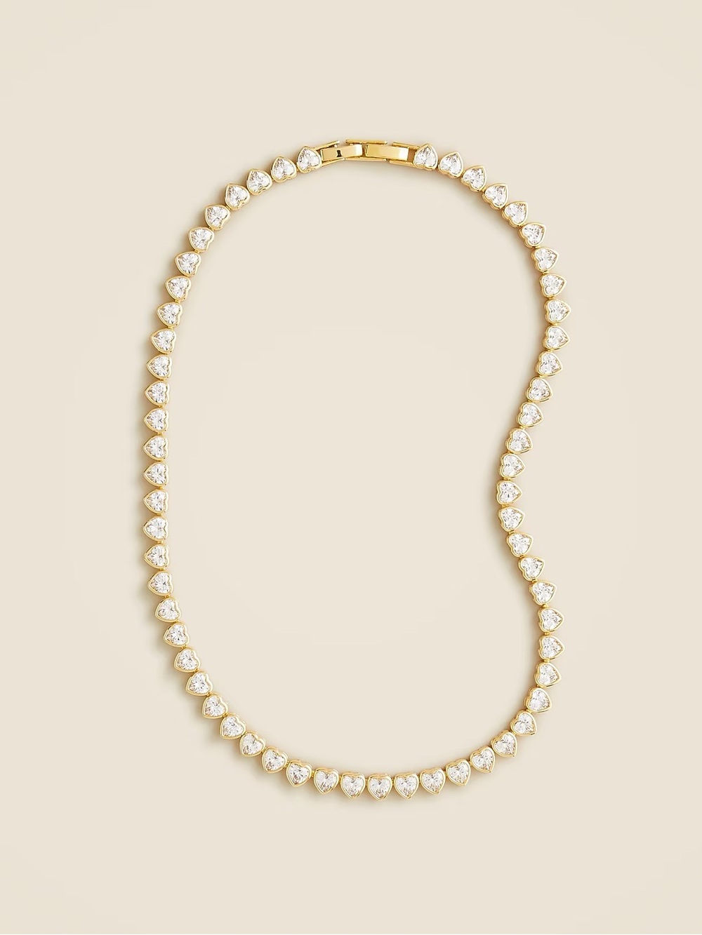NWT J. Crew Heart cubic zirconia bezel-set tennis necklace